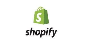 Shopify Logo Featuring A Green Shopping Bag And The Company Name.