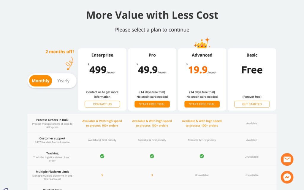 Dsers Pricing