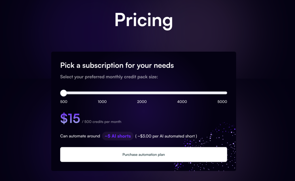 Shortx Pricing